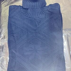 Women Blue Turtleneck Sweater